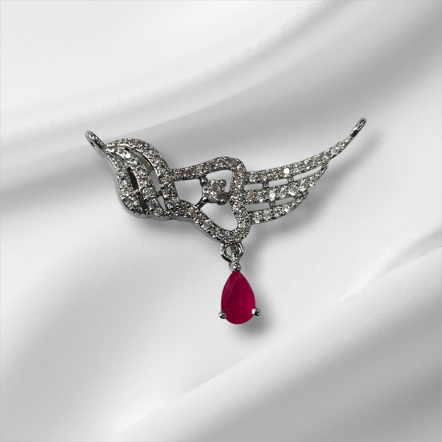 Guardian Heartwing Platinum Plated Silver Pendant