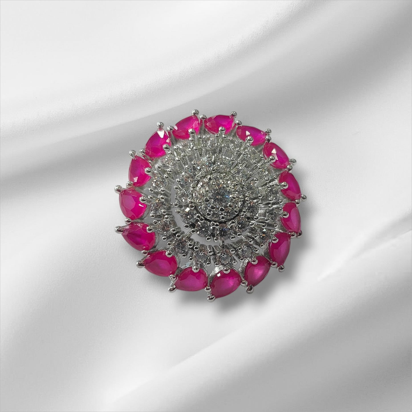 Cosmic Bloom Platinum Plated Silver Earrings