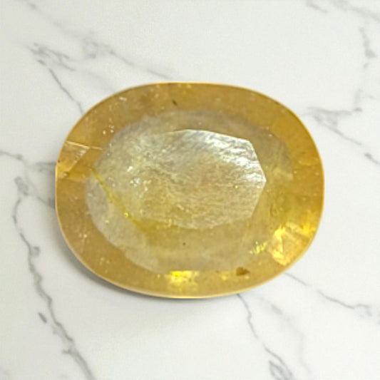 Natural Yellow Sapphire (Pukhraj) – 3.8 Carat | Oval Cut