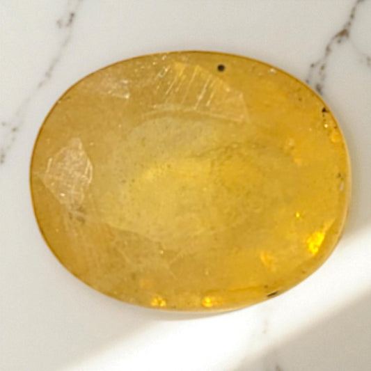 Natural Yellow Sapphire (Pukhraj) – 4.30 Carat | Oval Cut