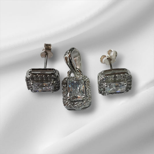 Luminous Halo Platinum Plated Silver Set