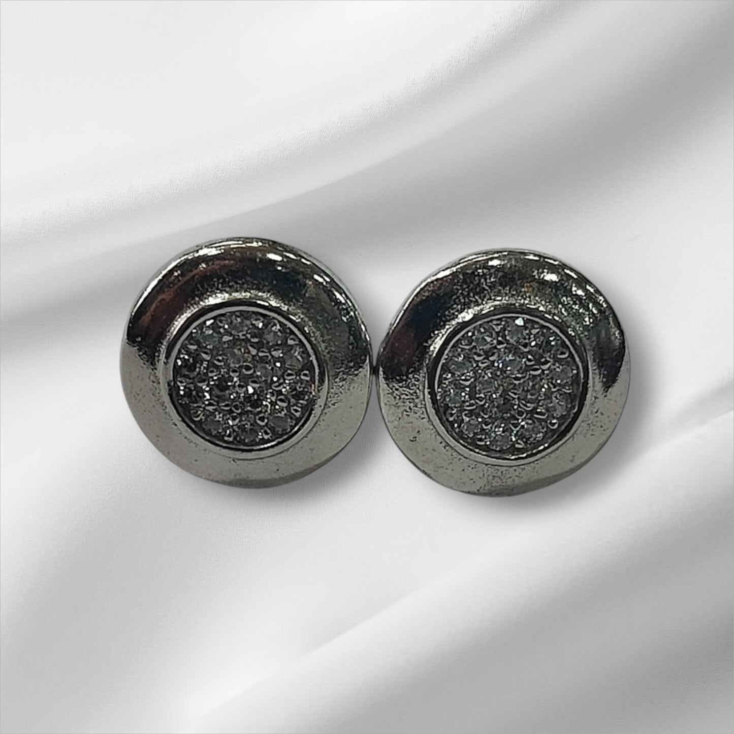 Stellar Cluster Platinum Plated Silver Stud Earrings